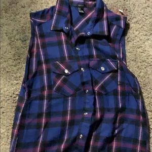 Forever 21 sleeveless flannel
